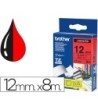 CINTA BROTHER TZE431 LAMINADA NEGRO-ROJO 12MM X 8MTS
