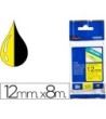 CINTA BROTHER TZE-631 AMARILLO-NEGRO 12MM LONGITUD 8 MT