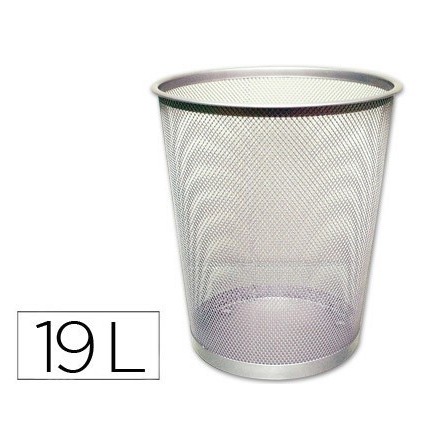 PAPELERA METALICA Q-CONNECT GRIS REJILLA 295X345MM