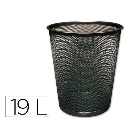 PAPELERA METALICA Q-CONNECT NEGRA REJILLA 295X345MM
