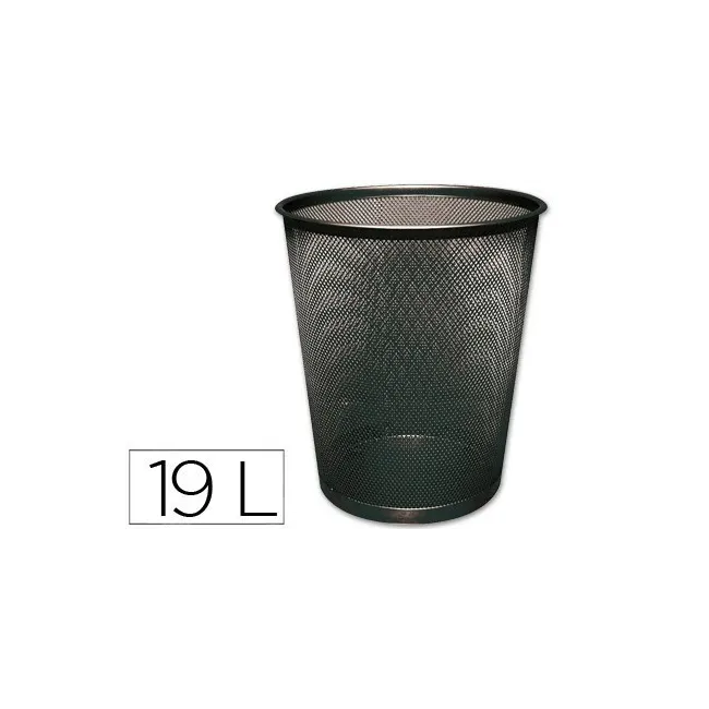PAPELERA METALICA Q-CONNECT NEGRA REJILLA 295X345MM