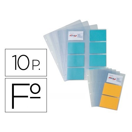 RECAMBIO FUNDAS PARDO PARA TARJETERO 175 BOLSA DE 10 HOJAS CAPACIDA...