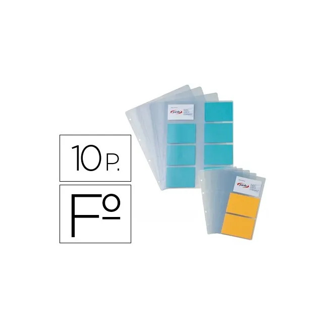 RECAMBIO FUNDAS PARDO PARA TARJETERO 175 BOLSA DE 10 HOJAS CAPACIDA...