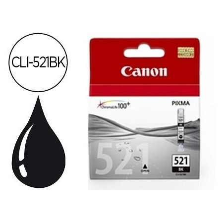 INK-JET CANON CLI-521BK NEGRO PIXMA MP620/630/980 IP3600/4600