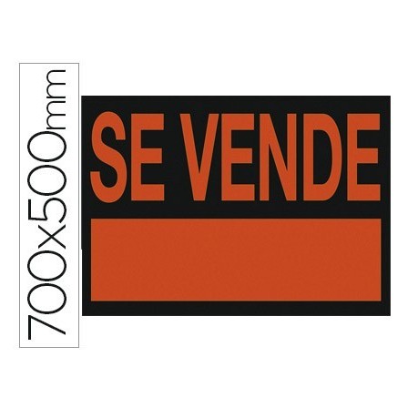 CARTEL PLASTICO "SE VENDE" ROJO FLUORESCENTE 700X500 MM
