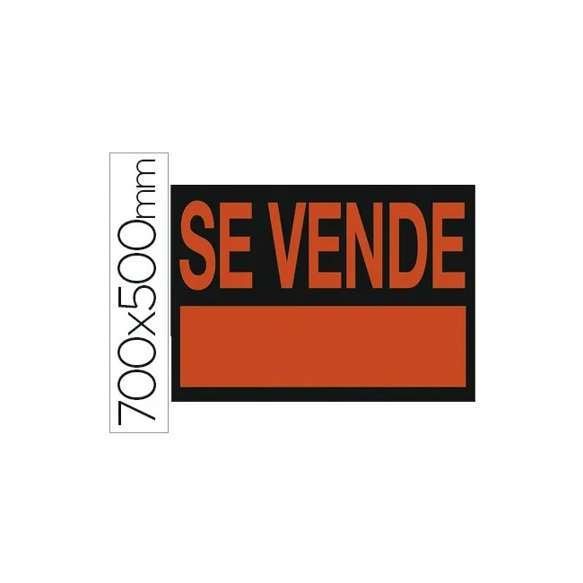 CARTEL PLASTICO "SE VENDE" ROJO FLUORESCENTE 700X500 MM