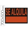 CARTEL PLASTICO "SE ALQUILA" ROJO FLUORESCENTE 700X500 MM