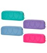 BOLSO ESCOLAR PORTATODO LIDERPAPEL SILICONA CORAZONES COLORES SURTI...