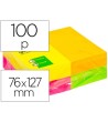BLOC DE NOTAS ADHESIVAS QUITA Y PON Q-CONNECT 125X75 MM CON 80 HOJA...