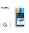 ROTULADOR LYRA AQUA BRUSH ACUARELABLE DOBLE PUNTA Y PINCEL TONOS PA...