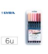 ROTULADOR LYRA AQUA BRUSH ACUARELABLE DOBLE PUNTA Y PINCEL TONOS PI...