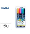 ROTULADOR LYRA AQUA BRUSH ACUARELABLE DOBLE PUNTA Y PINCEL TONOS PR...