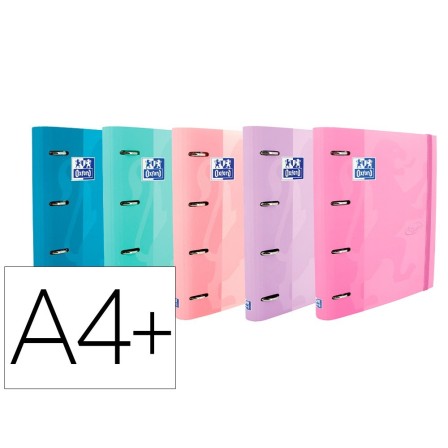 CARPETA CON RECAMBIO OXFORD EUROPEANBINDER TOUCH PASTEL 4 ANILLAS 3...