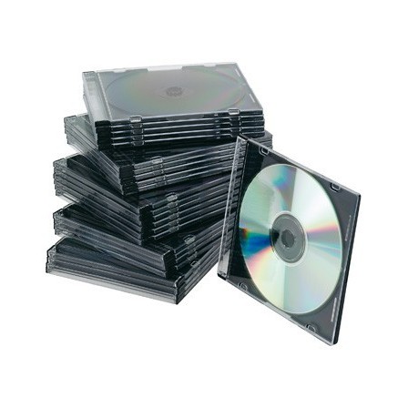 CAJA DE CD Q-CONNECT SLIM -CON INTERIOR NEGRO -PACK DE 25 UNIDADES