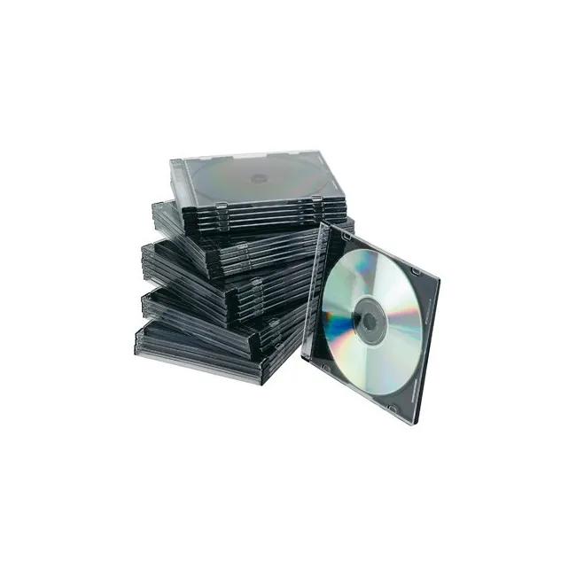 CAJA DE CD Q-CONNECT SLIM -CON INTERIOR NEGRO -PACK DE 25 UNIDADES