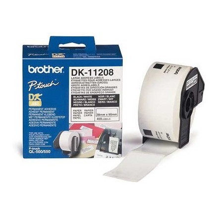 ETIQUETA ADHESIVA BROTHER DK11208 -TAMAÑO 38X90 MM PARA IMPRESORAS ...