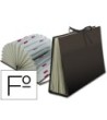 CARPETA FUELLE LIDERPAPEL FOLIO CARTON FORRADO NEGRA