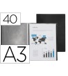 CARPETA LIDERPAPEL ESCAPARATE 40 FUNDAS POLIPROPILENO DIN A3 NEGRO ...