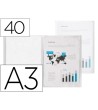 CARPETA LIDERPAPEL ESCAPARATE 40 FUNDAS POLIPROPILENO DIN A3 TRANSP...