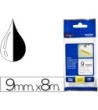 CINTA BROTHER TZE-S221 BLANCO-NEGRO 9MM LONGITUD 8 MT SUPERADHESIVA