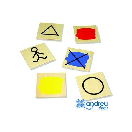 JUEGO ANDREUTOYS BLOQUES LOGICOS ATRIBUTOS 20 PIEZAS 27X10X5 CM