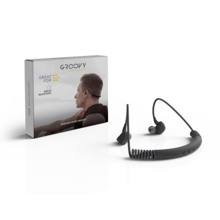 AURICULARES GROOVY SPORT BLUETOOTH NECKBAND CON MICROFONO COLOR GRI...