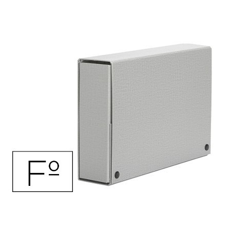 CARPETA PROYECTOS PARDO FOLIO LOMO 120 MM CARTON FORRADO GRIS CON B...