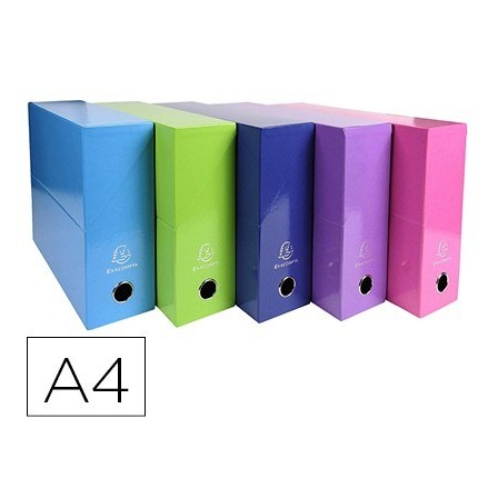 CAJA TRANSFERENCIA EXACOMPTA IDERAMA DIN A4 LOMO 90 MM COLORES SURT...
