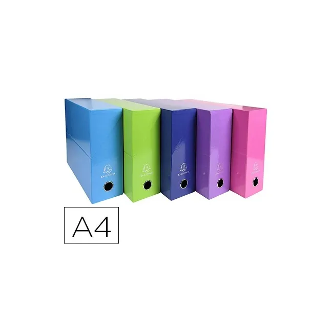 CAJA TRANSFERENCIA EXACOMPTA IDERAMA DIN A4 LOMO 90 MM COLORES SURT...