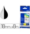 CINTA BROTHER TZE-141 TRANSPARENTE-NEGRO 18MM LONGITUD 8 MT
