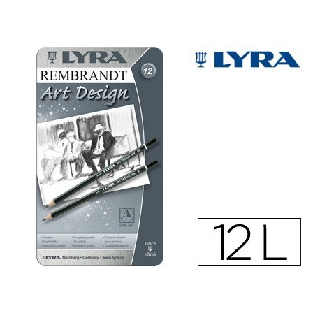 LAPICES DE GRAFITO LYRA REMBRAND ART DESIGN CAJA DE 12 GRADUACIONES...