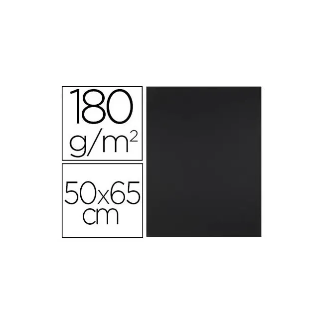 CARTULINA LIDERPAPEL 50X65 CM 180G/M2 NEGRO PAQUETE DE 25