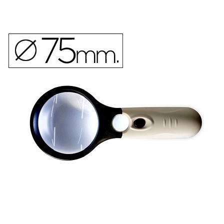LUPA ELECTRICA Q-CONNECT KF18752 ARO ABS 75 MM 3 AUMENTOS 3 BOMBILL...