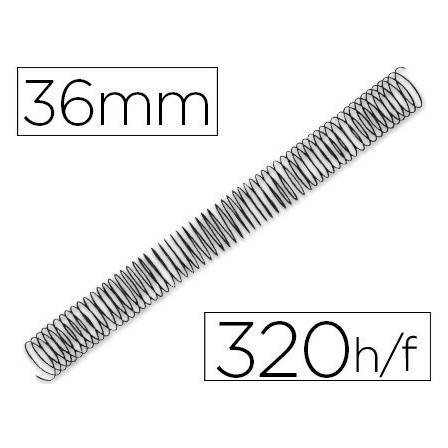 ESPIRAL METALICO Q-CONNECT 64 5:1 36MM 1,2MM CAJA DE 25 UNIDADES