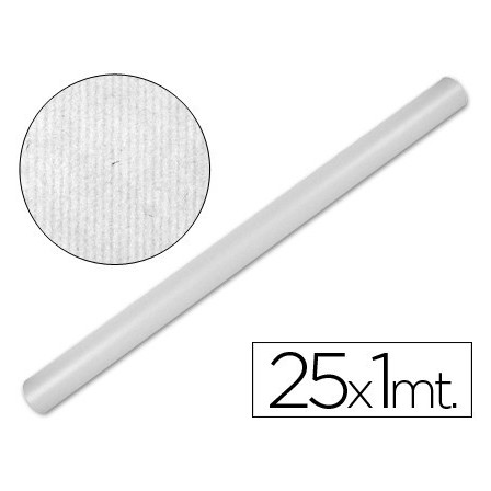 PAPEL KRAFT LIDERPAPEL BLANCO -ROLLO 25X1 MT