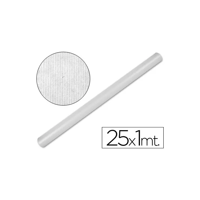 PAPEL KRAFT LIDERPAPEL BLANCO -ROLLO 25X1 MT