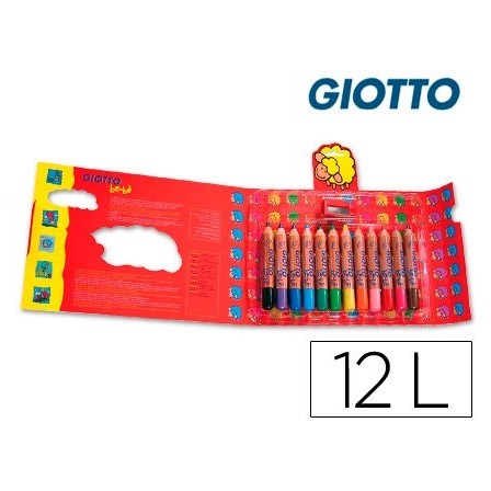 LAPICES DE COLORES GIOTTO SUPER BEBE CAJA DE 12 LAPICES COLORES SUR...