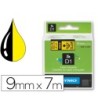 CINTA DYMO NEGRO AMARILLO 9MM X 7 MT D1