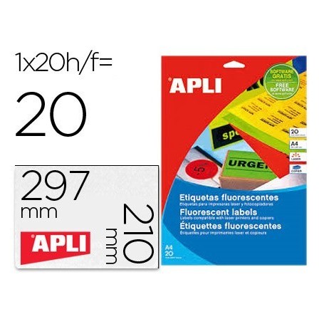 ETIQUETA ADHESIVA APLI 02879 210X297 MM PARA FOTOCOPIADORA LASER CA...