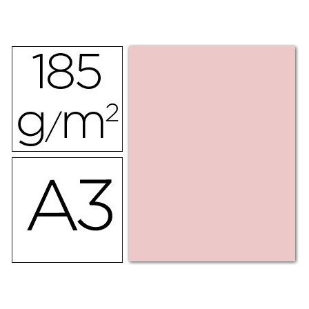 CARTULINA GUARRO DIN A3 ROSA 185 GR PAQUETE 50 H
