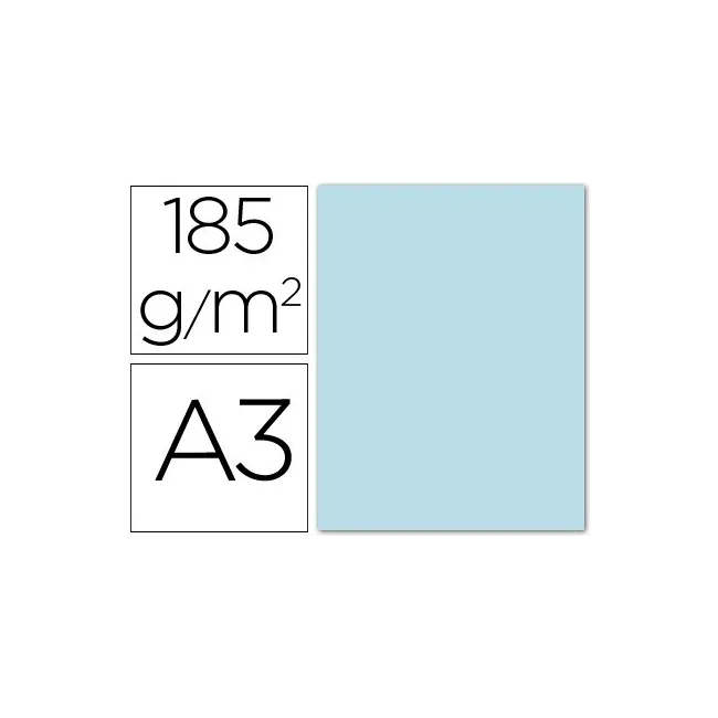 CARTULINA GUARRO DIN A3 AZUL CIELO 185 GR PAQUETE 50 H