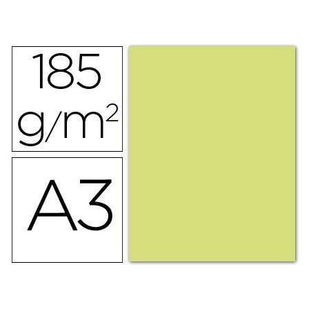 CARTULINA GUARRO DIN A3 VERDE MANZANA 185 GR PAQUETE 50 H