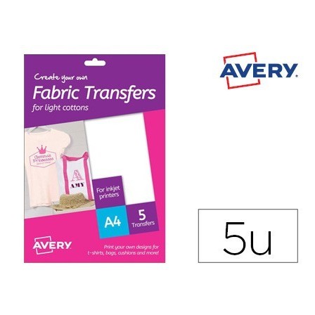 PAPEL TRANSFER AVERY PARA CAMISETAS ALGODON COLORES OSCUROS INK-JET...