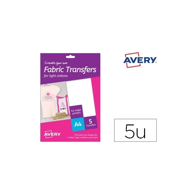 PAPEL TRANSFER AVERY PARA CAMISETAS ALGODON COLORES OSCUROS INK-JET...