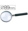 LUPA CRISTAL ARO METALICO MANGO NEGRO W-105 89 MM