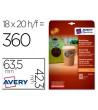 ETIQUETA ADHESIVA AVERY KRAFT EFECTO CARTON OVALADA 63,5X42,3 MM RE...
