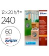 ETIQUETA ADHESIVA AVERY KRAFT EFECTO CARTON REDONDA 60 MM REMOVIBLE...