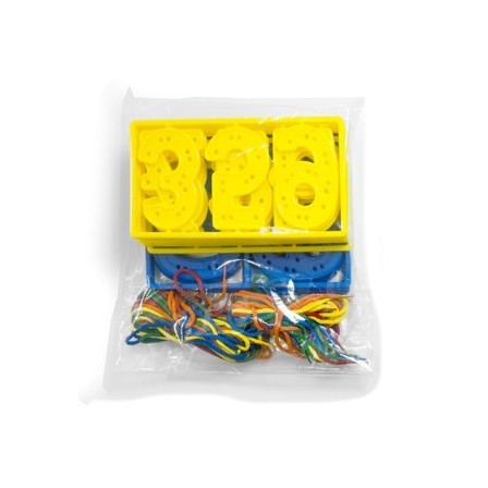 JUEGO MINILAND NUMEROS PARA COSER 7 CM 40 PIEZAS + 20 CORDONES