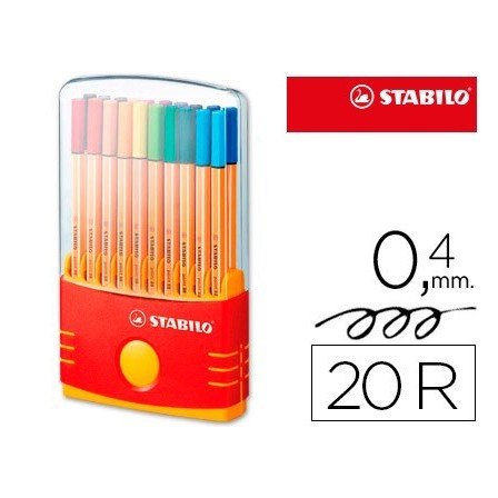 ROTULADOR STABILO PUNTA DE FIBRA POINT 88 COLOR PARADE ESTUCHE DE 2...