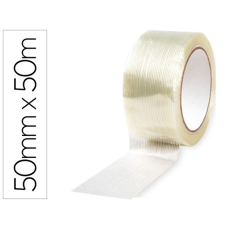 CINTA ADHESIVA Q-CONNECT MONOFILAMENTOS TRANSPARENTE 50 MT X 50 MM ...